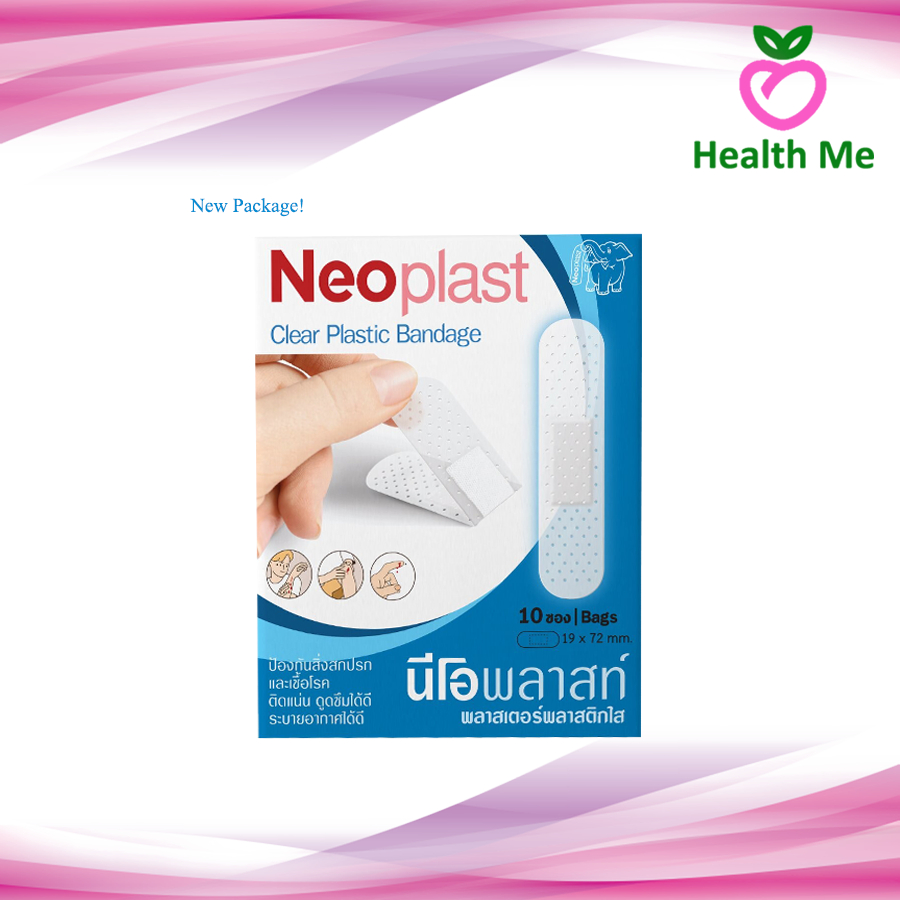 Neoplast Clear Plastic Bandage นีโอพลาส พลาสเตอร์ติดแผล พลาสติกใส ซองละ 10แผ่น / 10ซอง