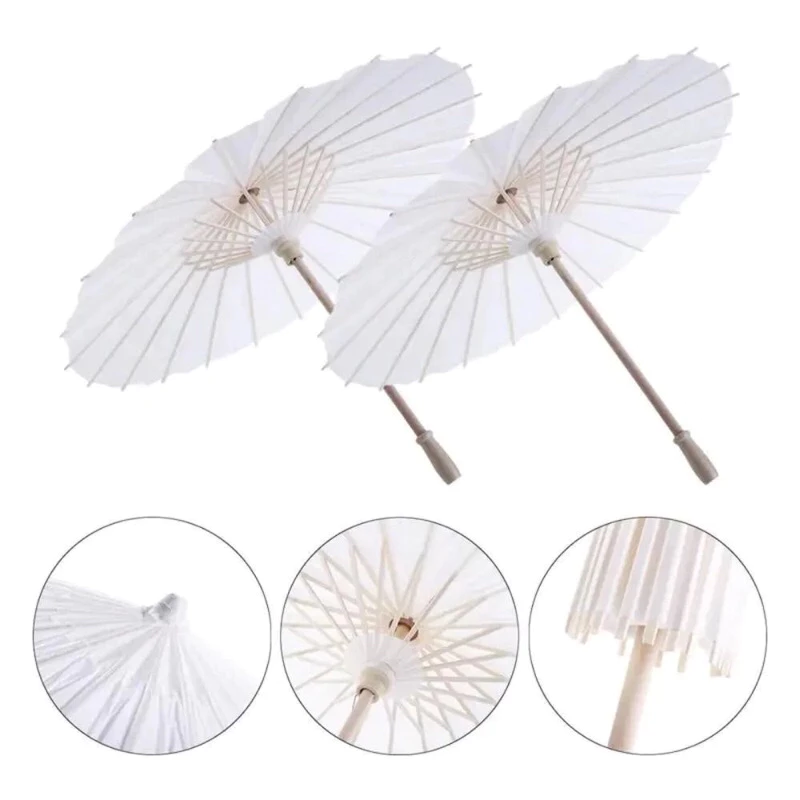 ร่มกระดาษ ร่มจีน ร่มไม้สีขาว ร่มระบายสี DIY