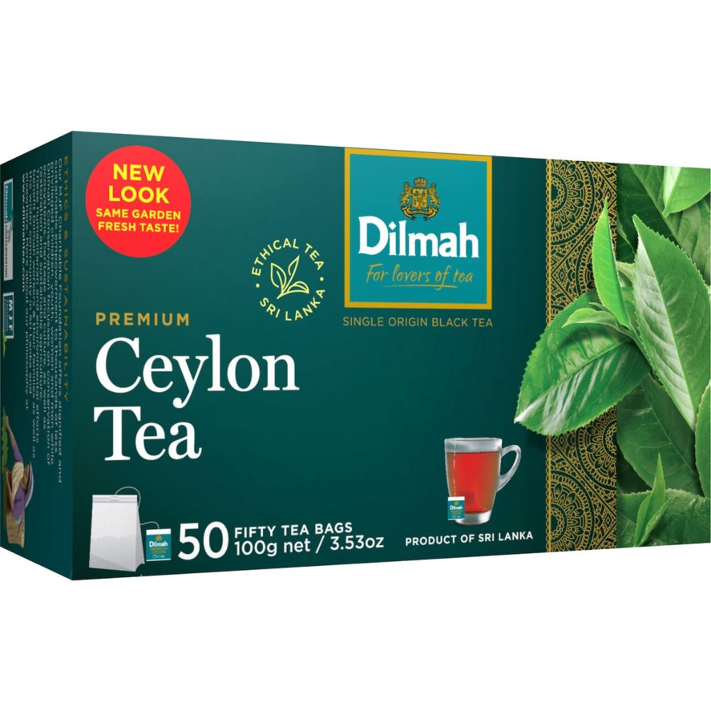 ชาดิลมา พรีเมียม เพียวซีลอน 120กรัม 50 ถุง/Dilmah Pure Ceylon Premium Tea Bags 50 pack 120g (Imported from Australia)