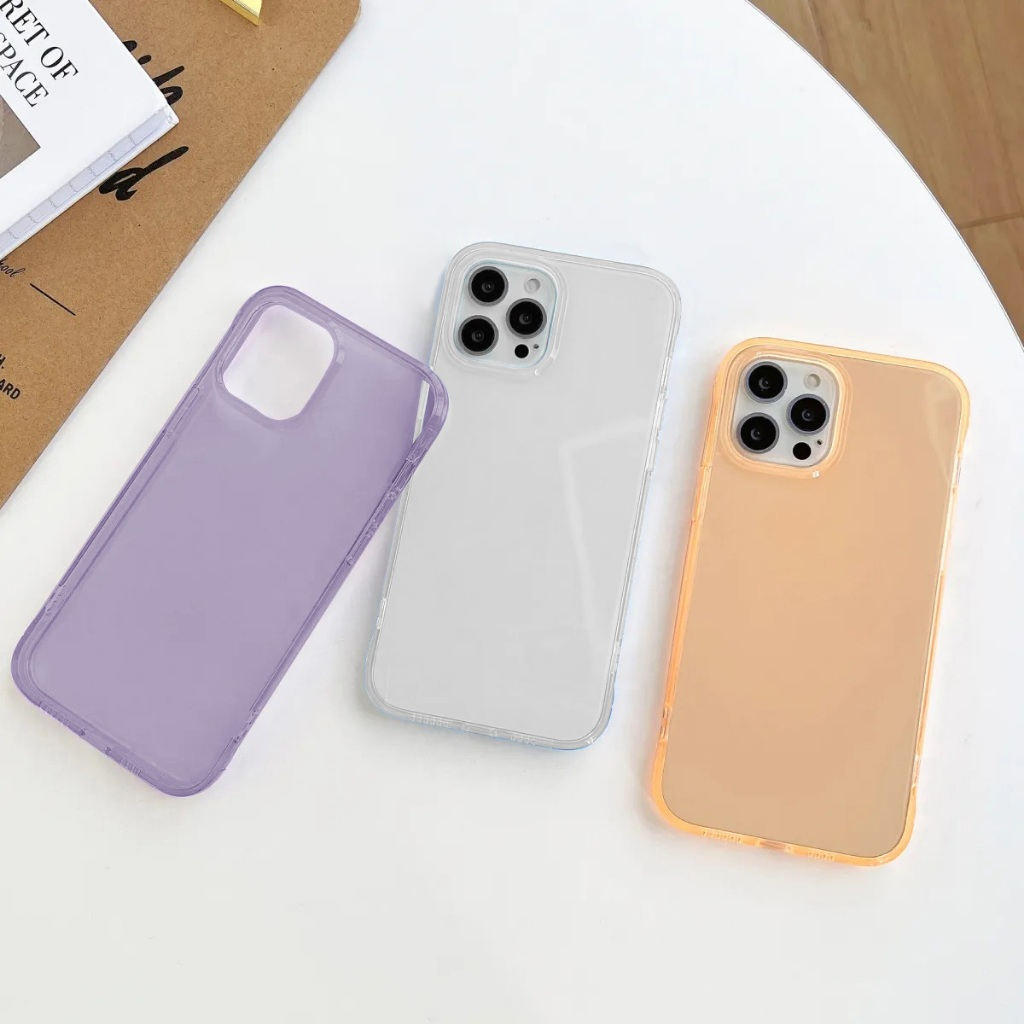 TPU เคสโทรศัพท์มือถือสี for iPhone 13 Pro Max 11 15 14 12 Pro Max XR XS Max 7 8 Plus SEเคสโทรศัพท์มื