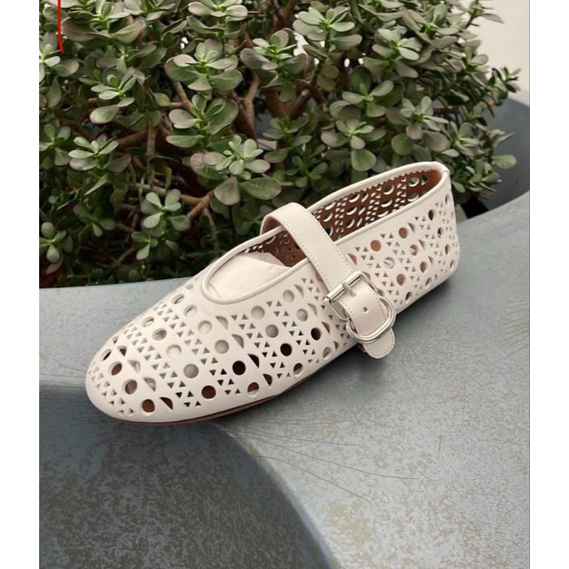 ( พร้อมส่ง ) ALAIA Flat ballet leather 📍หนังนุ่ม เบา ใส่สบาย✨🥨