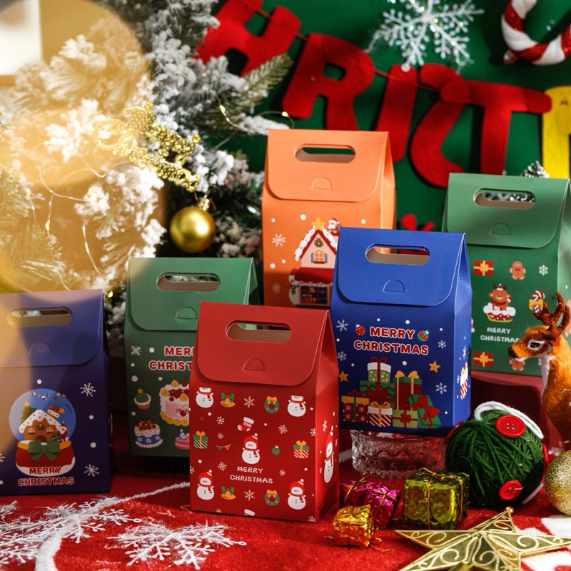 กล่องใส่ของขวัญ ขนม คุ้กกี้ แบบ21 เทศกาลคริสต์มาส ปีใหม่ น่ารักสุดๆ