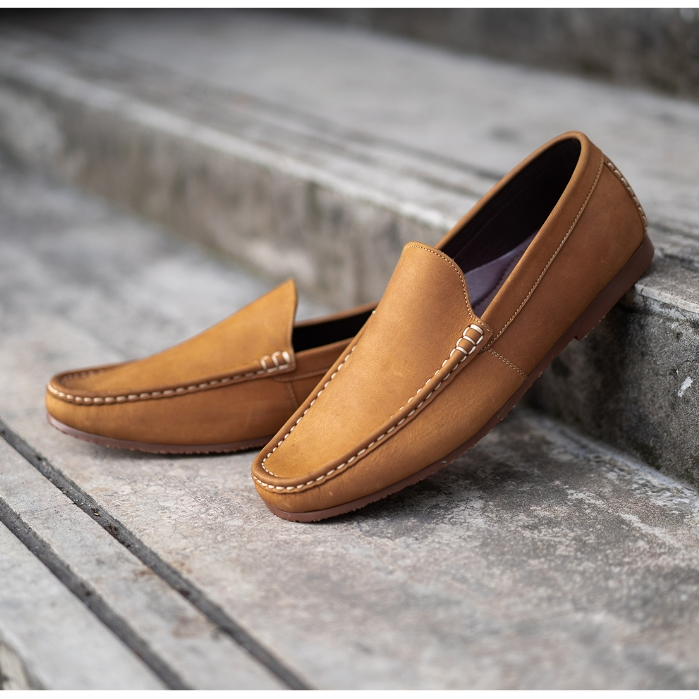 Verns Leather รองเท้า Slip on หนังแท้ 100% รุ่น V292 พื้นยางดิบ เย็บพื้นเพิ่มความแข็งแรง มี 3 สี