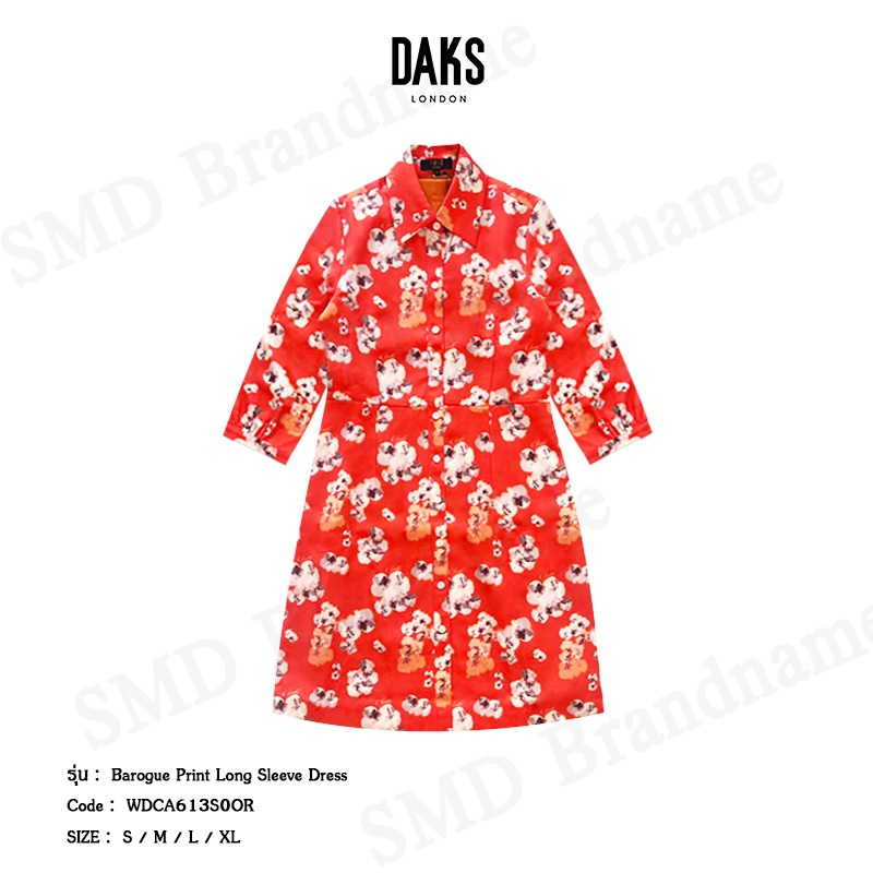 Daks เดรสเชิ้ต รุ่น Barogue Print Long Sleeve Dress Code: WDCA613S0OR