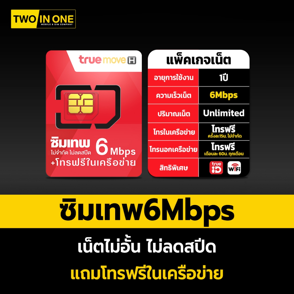 [ใส่คูปองลดเพิ่ม15%]ซิมเทพ6Mbps โทรฟรีทุกค่าย ใช้งานได้ 1ปี จ่ายครั้งเดียวจบ ซิมเน็ตไม่จำกัด ซิมรายป