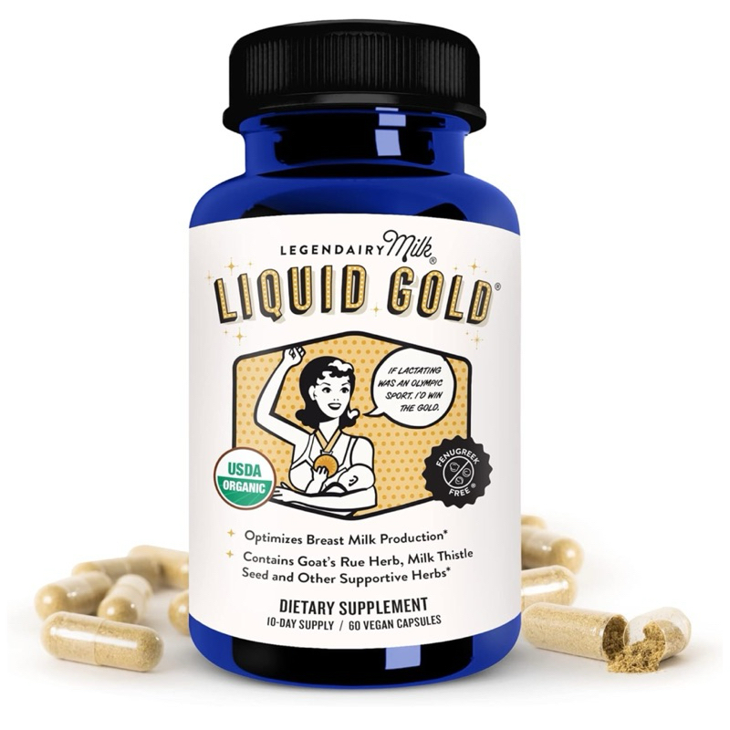 [ LEGENDAIRY MILK ]❇️LIQUID GOLD ( เพิ่มน้ำนม บำรุงน้ำนมแม่ สารอาหารสำหรับคุณแม่ )( 60 แคปซูล💊 )