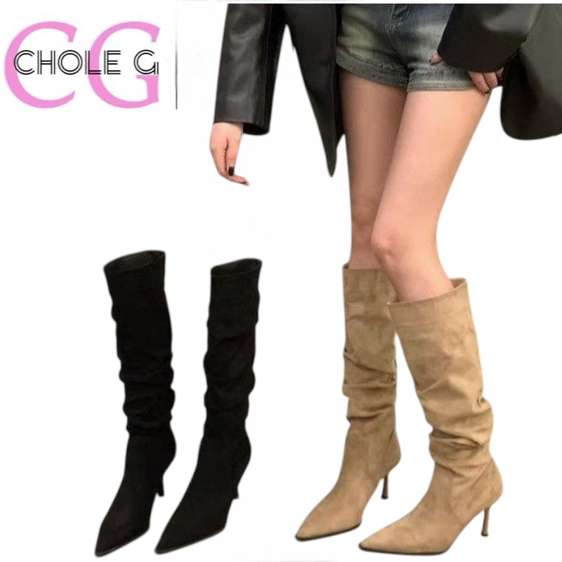 Chole G: The Ivy Korea Thigh High Boots รองเท้าบูทยาว กำมะหยี่ส้นเข็ม สูง 6.5cm(SH0171)