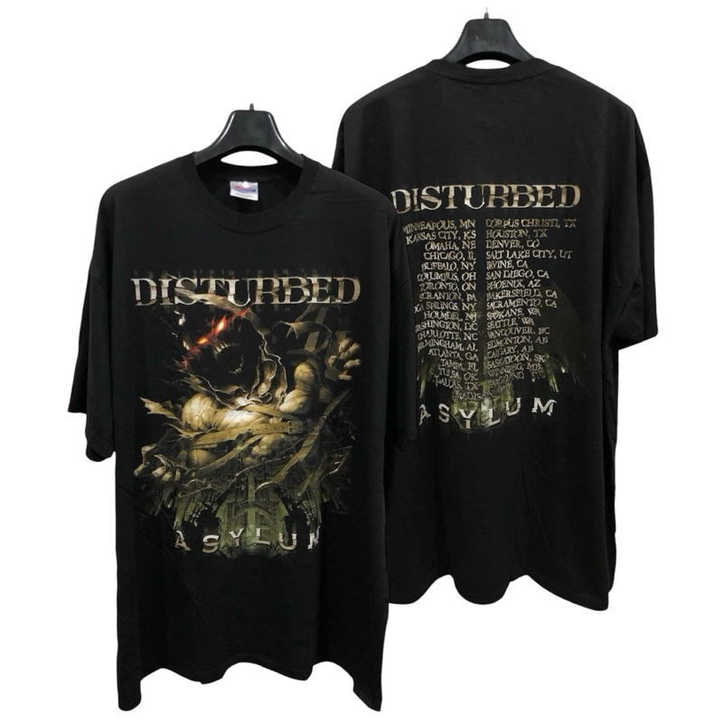 [จัดส่งฟรี!!!] เสื้อวงดนตรี Disturbed Asylum Usa Tour ปี 2010 Size 2XL สินค้าลิขสิทธิ์แท้ 100%