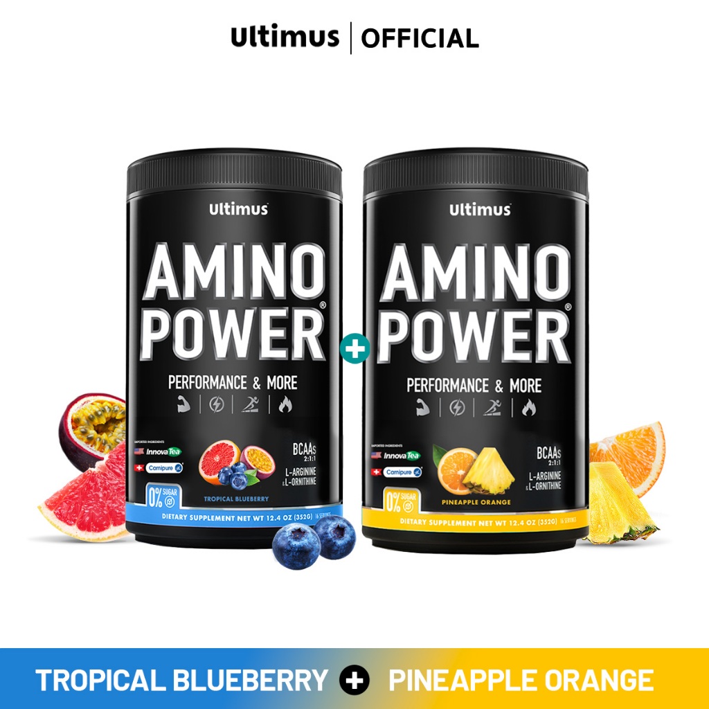 Ultimus Amino Power (Active BCAAs 2:1:1) Pineapple Orange Flavor+Tropical Blueberry Flavor ขนาด 352g