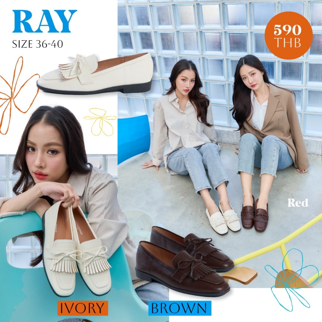 Gordinary Ray (โลฟเฟอร์โบว์พู่) Size 36-40 (1702-17)
