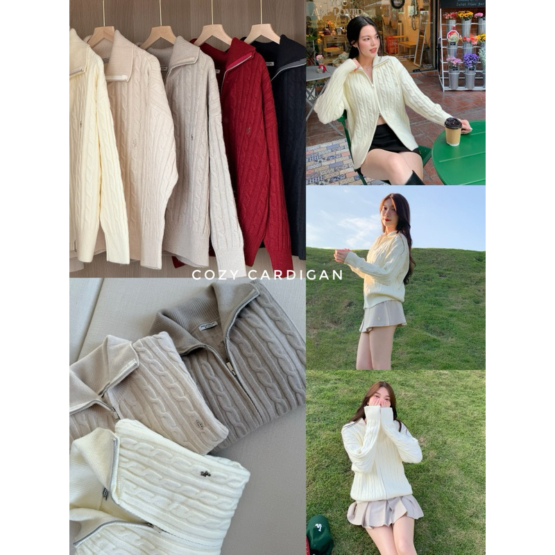 Cozy cardigan 1090.- คาร์ดิแกนผ้าหนา ทรงเกาหลี ดีไซน์สวยเทสดี ใส่สบายกันหนาวได้ดี