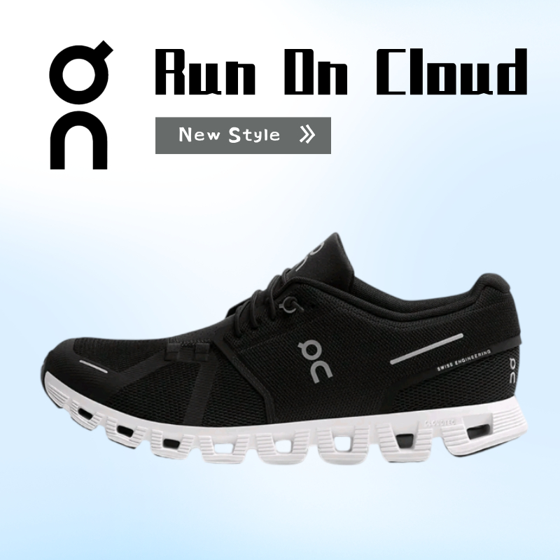 ของแท้ 100% On Cloud 5 59.98919 Black and white Sneakers