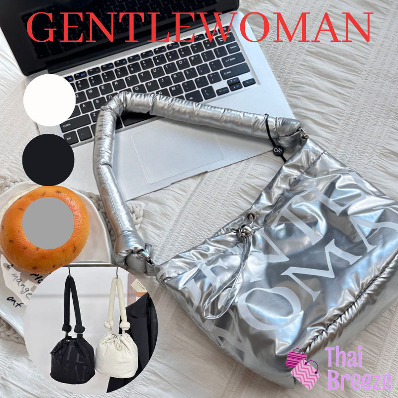 OUTLETS Gentlewoman Bucket Hobo bag shoulder bag กระเป๋าถือ น้ําหนักเบาและพับเก็บได้