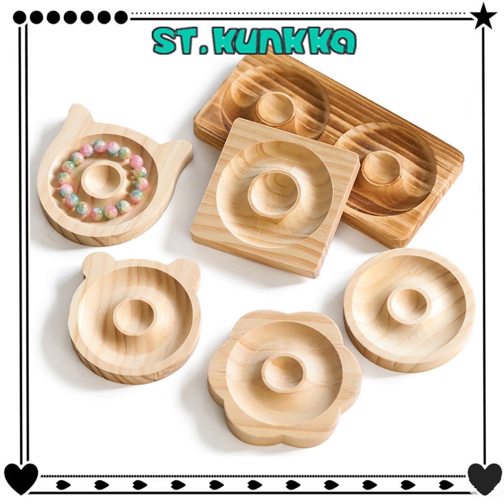 St.kunkka ถาดไม้เนื้อแข็ง สําหรับทําเครื่องประดับ สร้อยข้อมือ DIY 【เรือจากประเทศไทย】