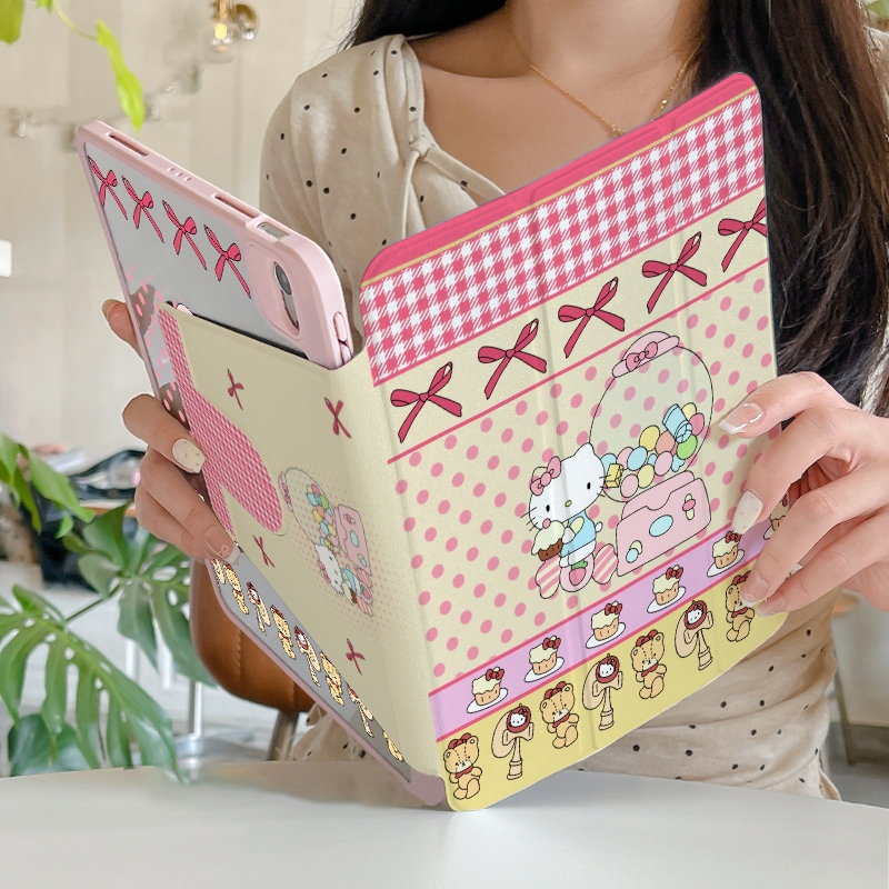 จัดส่งทันที เคสไอแพด การหมุน 360 องศา HelloKitty Gen9 Pro11 2024 Air6 11 Gne10 Air5/4น่ารัก เคสipad