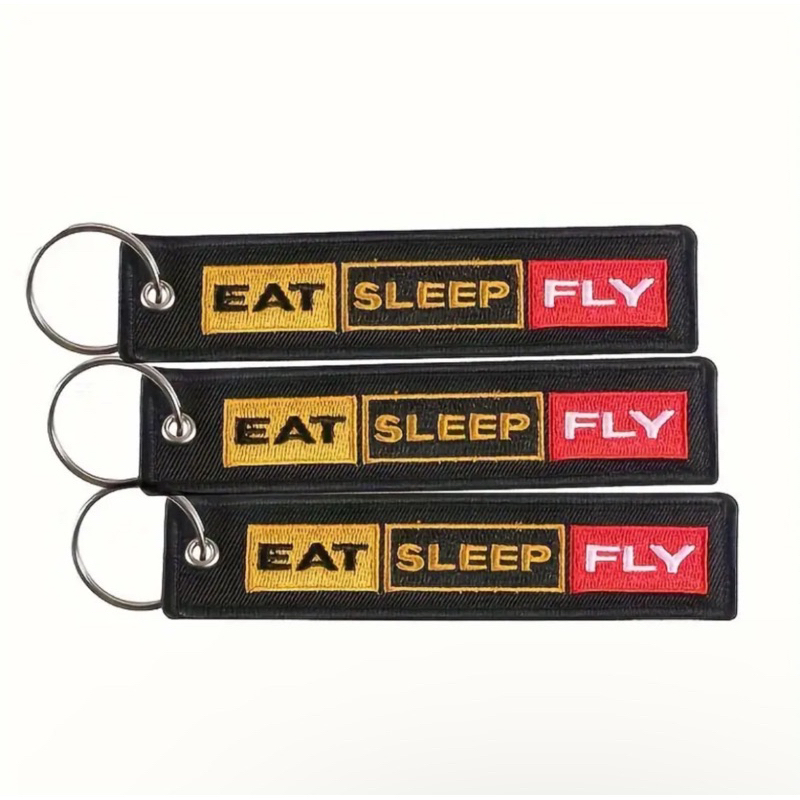 EAT SLEEP FLY KEYCHAIN พวงกุญแจพรีเมี่ยมกินนอนบิน ออกแบบสวยงามสำหรับติดกระเป๋าหรือของขวัญแฟนการบิน