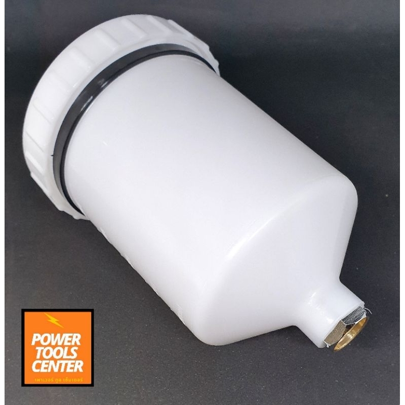 ถ้วยโพลีเอไมด์หนาพิเศษ  600 cc และ 400 cc  เกลียวในทองเหลือง 16M × 1.5 สำหรับกาพ่นสีถ้วยบน
