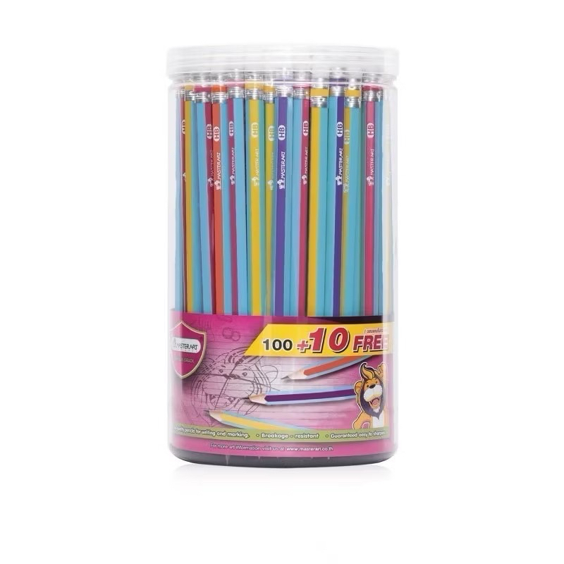 ดินสอดำ MASTER  ART  HB คละสี (1x100+10 แท่ง)