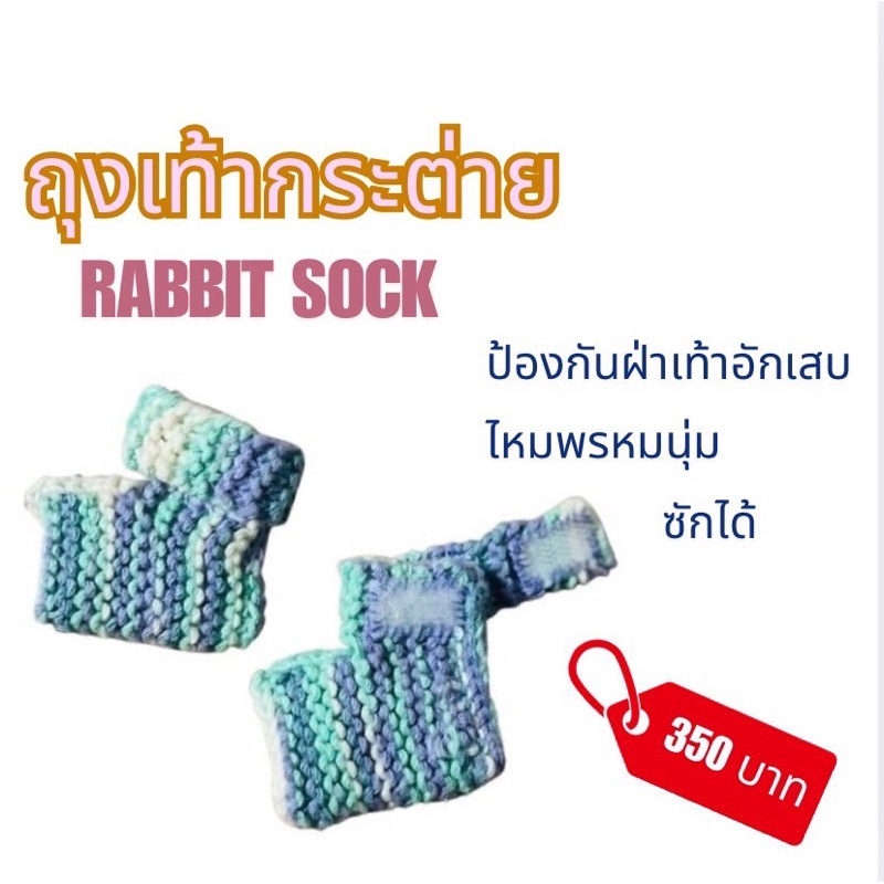 ถุงเท้ากระต่าย ( Rabbit sock ) ป้องกันฝ่าเท้าอักเสบ ถุงเท้าสัตว์เลี้ยง