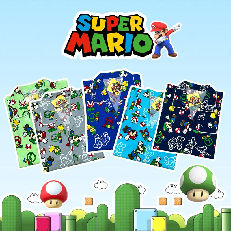 ชุดนอน ลายMario ผ้าคอตตอลเชิ้ต (รอบอก43-46นิ้ว) ลิขสิทธิ์แท้