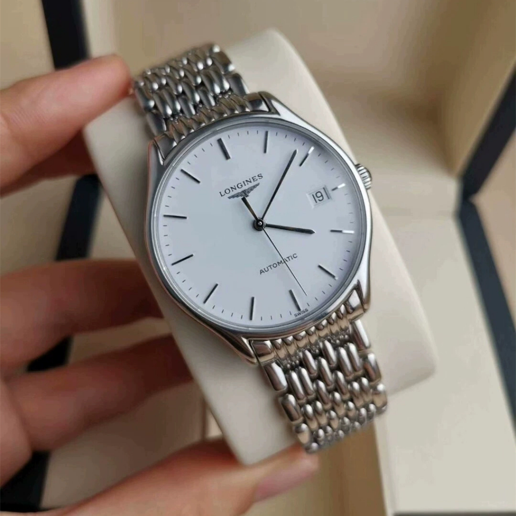 มือสอง99 ใหม่ Longines กลไกอัตโนมัติเคลื่อนไหวนาฬิกาข้อมือกันน้ำสำหรับผู้ชายนาฬิกา