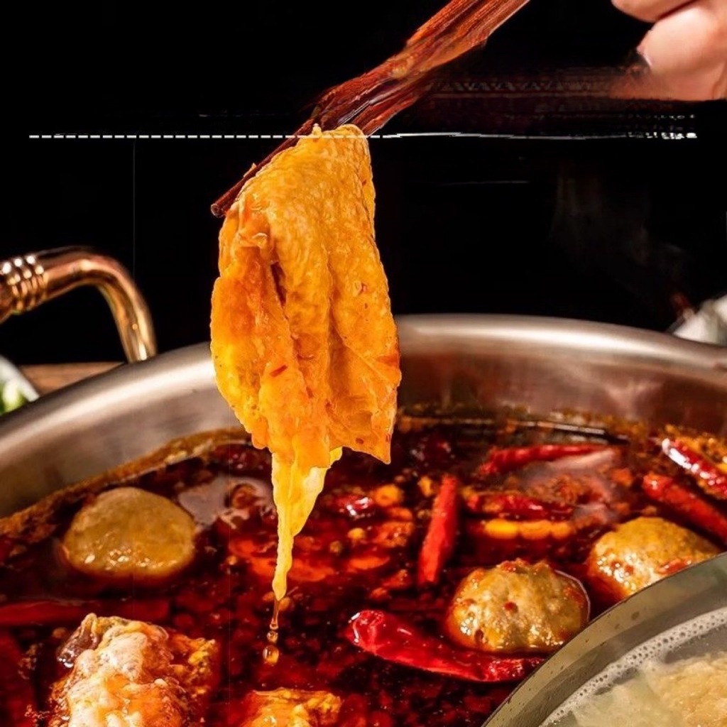 JY.57ฟองเต้าหู้ม้วนทานคู่ชาบูสุกี้หม้อไฟจีนสะดวกอร่อย120g รูปที่ 4
