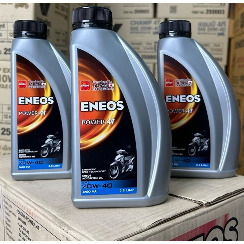 *ราคาช่าง-ยกลังX12 /น้ำมันเครื่อง Eneos Power 4T 20W-40 JASO MA ขนาด 0.8 ลิตร สำหรับรถมอเตอร์ไซค์เกียร์ธรรมดา เกรดรวม