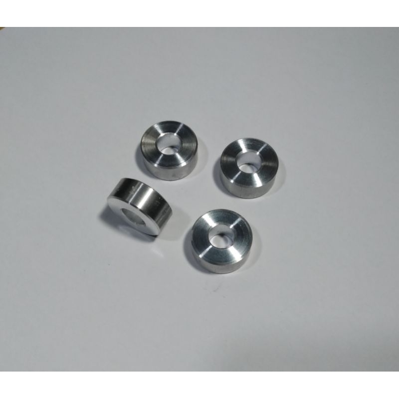 บูชอลูมิเนียมเสริมพักเท้าหลบคอท่อโต *ขนาดโต19mm.สูง8mm.*ชุด4ชิ้น*