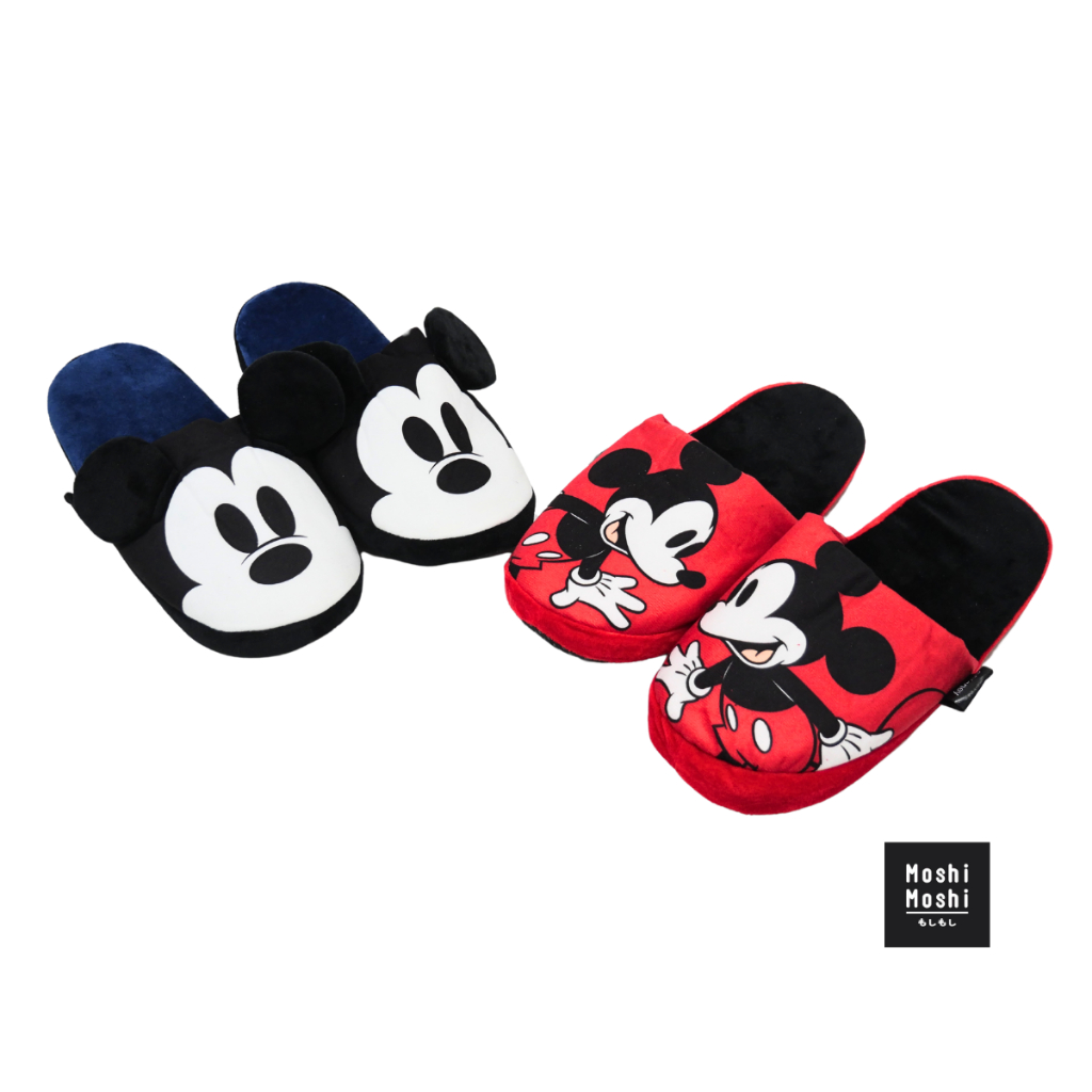 Moshi Moshi รองเท้าเดินในบ้าน ลาย Mickey Mouse ลิขสิทธิ์แท้ รองเท้าแตะสลิปเปอร์ Slipper รุ่น 6100004