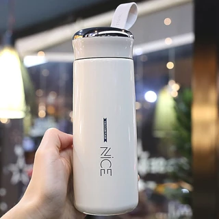 ปลีก/ส่ง แก้วน้ำ มีฝาปิด กระบอก ขนาด 400ML (ในเป็นแก้ว)