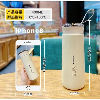 ปลีก/ส่ง แก้วน้ำ มีฝาปิด กระบอก ขนาด 400ML (ในเป็นแก้ว)