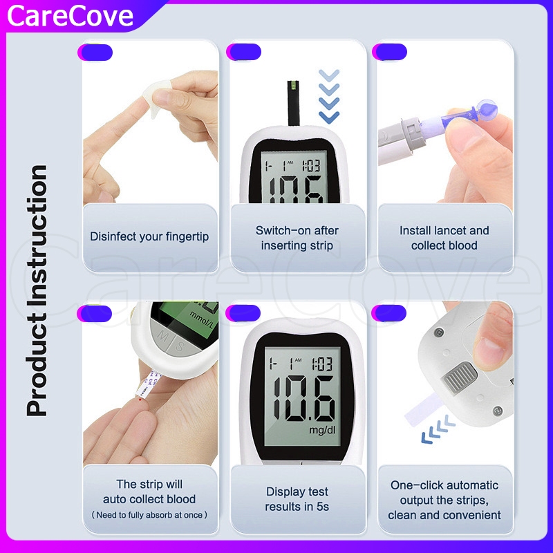 ส่งเร็ว ในไทย เครื่องวัดน้ำตาลในเลือด ครบชุดพร้อมใช้งาน รุ่น เครื่องตรวจวัดระดับน้ำตาลในเลือดเกรดทางการแพทย์ - รูปที่ 4