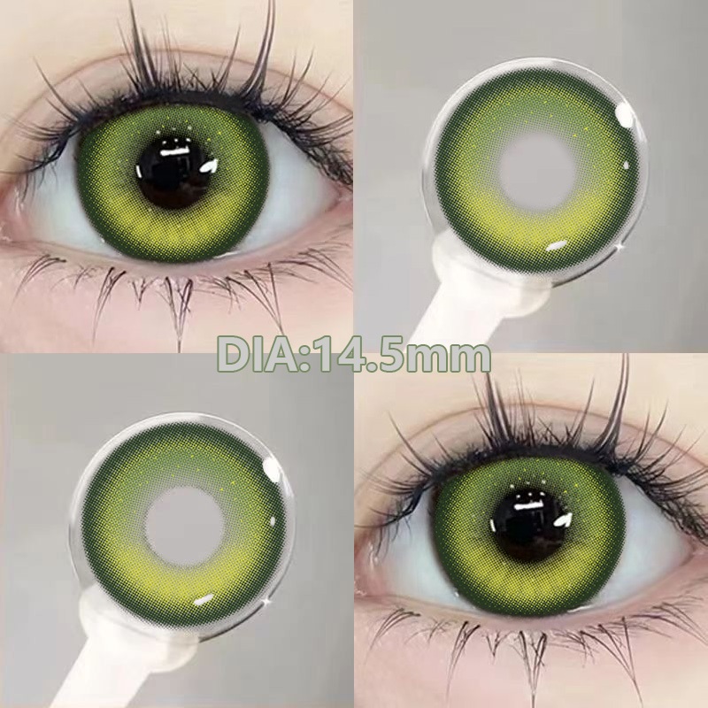 คอนแทคเลนส์ การมองเห็น (0.0~-4.50) ขนาดตาใหญ่ ใช้ได้ครึ่งปี ใส่สบาย คอนแทคเลนส์สีเขียว (จัดส่งจากไทย & จัดส่งรวดเร็ว) - รูปที่ 6