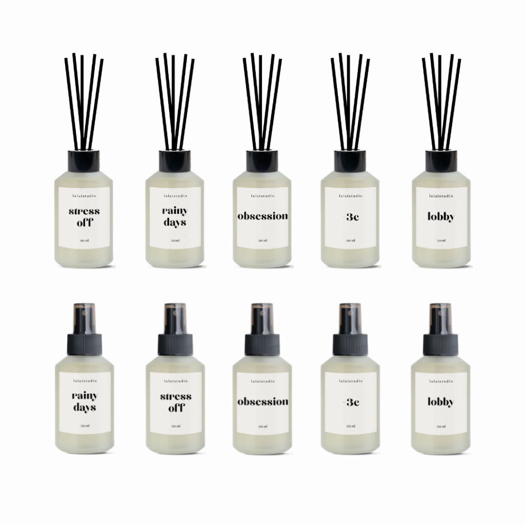 ก้านไม้หอมและสเปรย์ปรับอากาศ reed diffuser & air freshener room spray รูมสเปรย์ [2022 collection]- lalaistudio