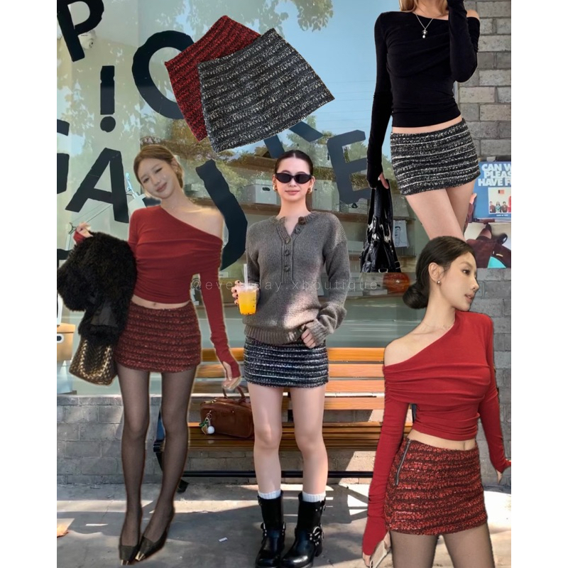 𝗚𝗟𝗜𝗧𝗧𝗘𝗥 𝗠𝗜𝗡𝗜 𝗦𝗞𝗜𝗥𝗧🍷🍸✨ (S,M) แวะมาเสิร์ฟกระโปรงสุดแซ่บ ทรงสั้นเอวต่ำ สวยวิ้งพร้อมสับ เหมาะกับเทศกาลที่จะถึงนี้ onseason