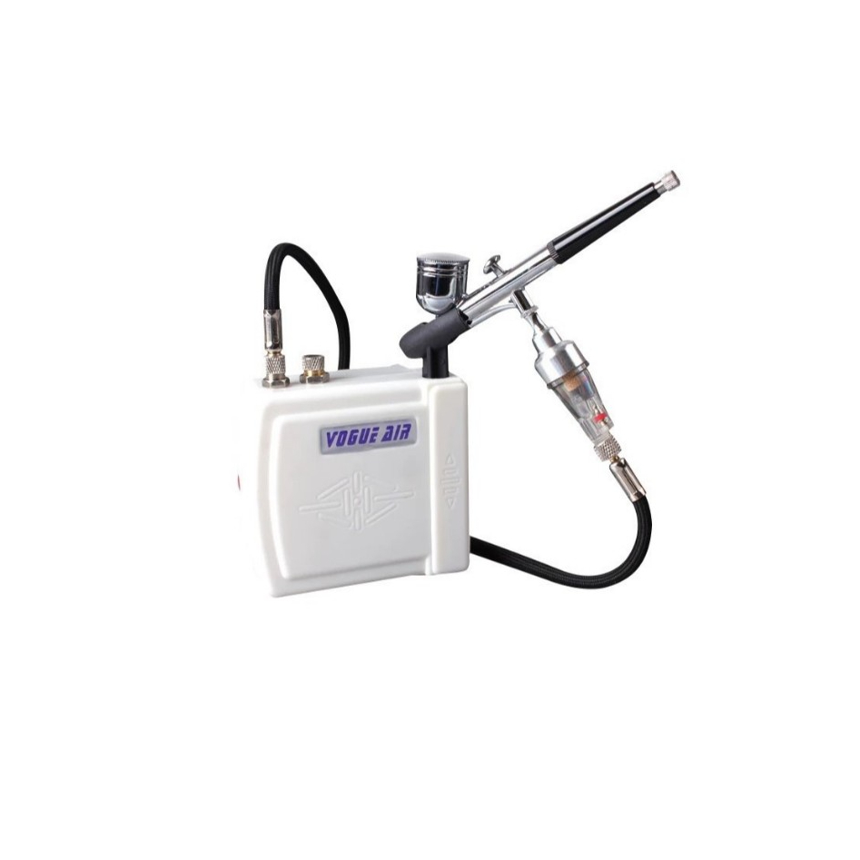 Mini Air Compressor Airbrush gundam ชุดปั๊มลมและแอร์บรัช มีที่กรองไอน้ำ สายถัก