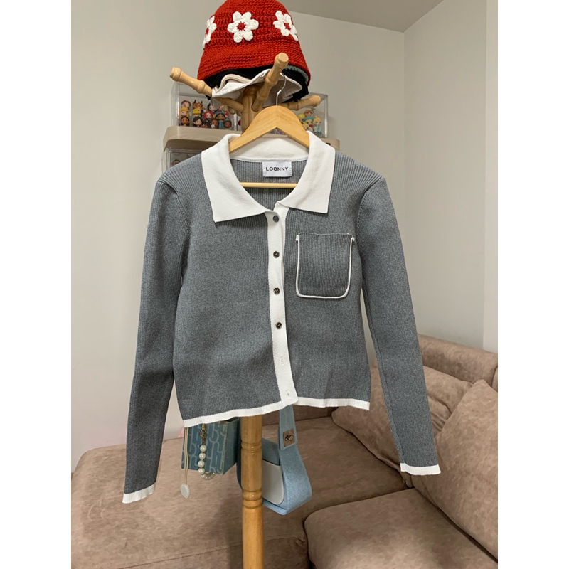 ส่งต่อ เสื้อไหมพรม Loonny Yejin สีเทา (ใส่ 1 ครั้ง)