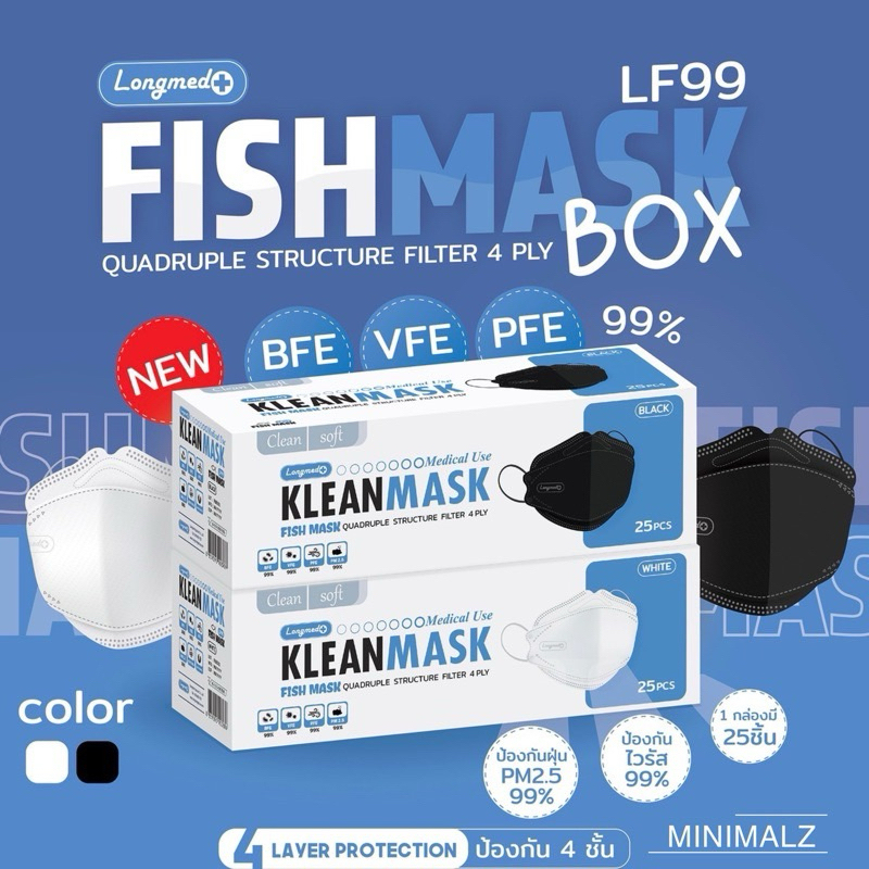 ส่งไว ล็อตใหม่✨ แมสเว้าจมูก✅(ยกกล่อง) KLEAN MASK กันฝุ่น PM2.5 หน้ากากอนามัยทางการแพทย์ LONGMED Medical Use 3D แมสเกาหลี - รูปที่ 2