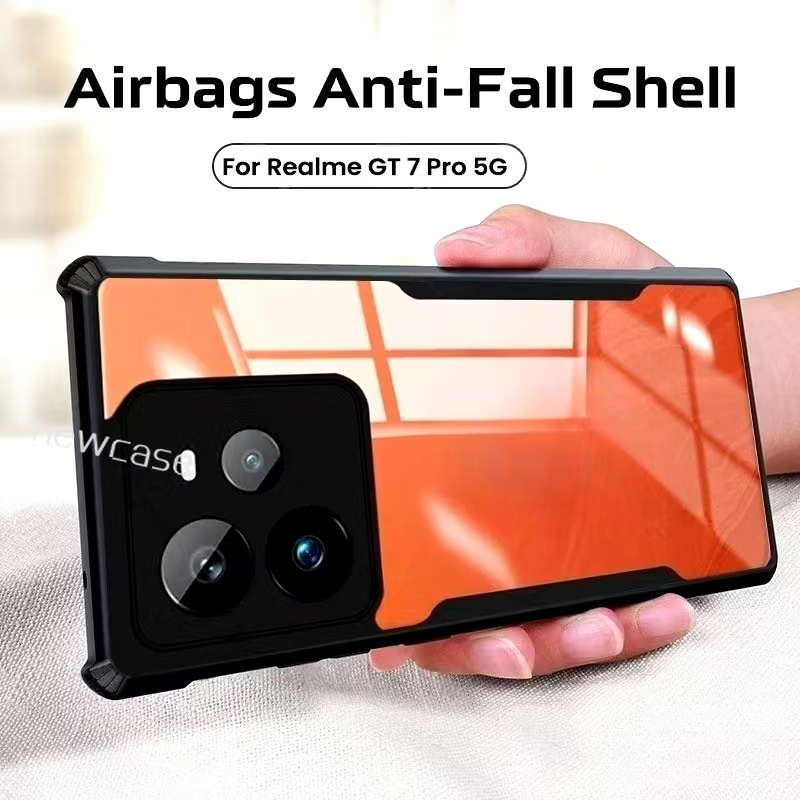 Realme GT 7 Proตรงรุ่น(พร้อมส่งในไทย)เคสกันกระแทกขอบสีหลังใสrealme GT 7 Pro/Realme GT7 Pro