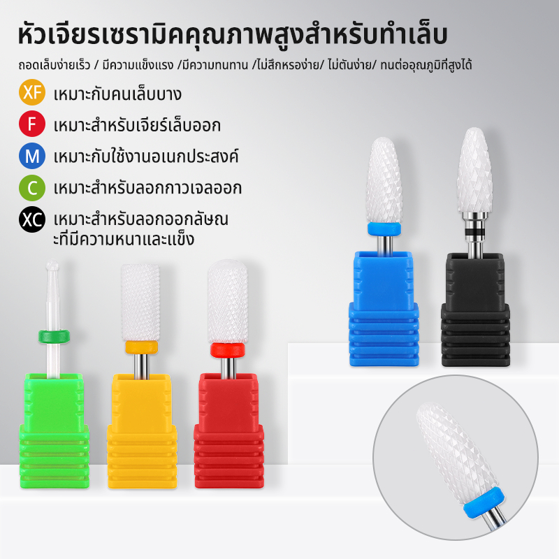 เครื่องมือทำเล็บหัวขัดเล็บเซรามิค หัวเปลี่ยนเล็บ หัวขัดหนังที่ตายแล้ว เครื่องมือขัดเล็บ
