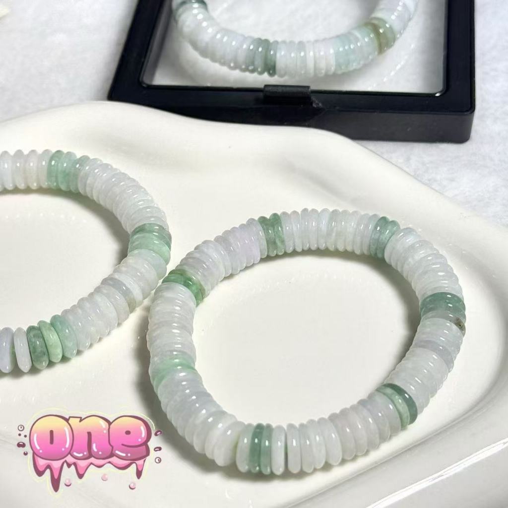 หยกพม่า หยก（Myanmar Jade） กำไลหยกแท้ สร้อยข้อมือหยกแท้ สร้อยข้อมือหยกธรรมชาติ 15cm