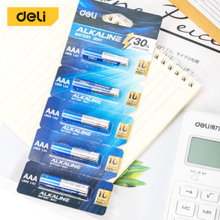 Deli ถ่านอัลคาไลน์ AA LR6 ถ่านไฟฉายอัลคาไลน์ AAA LR03 ถ่าน 1.5V ใช้ได้นาน 1ก้อน Alkaline Battery