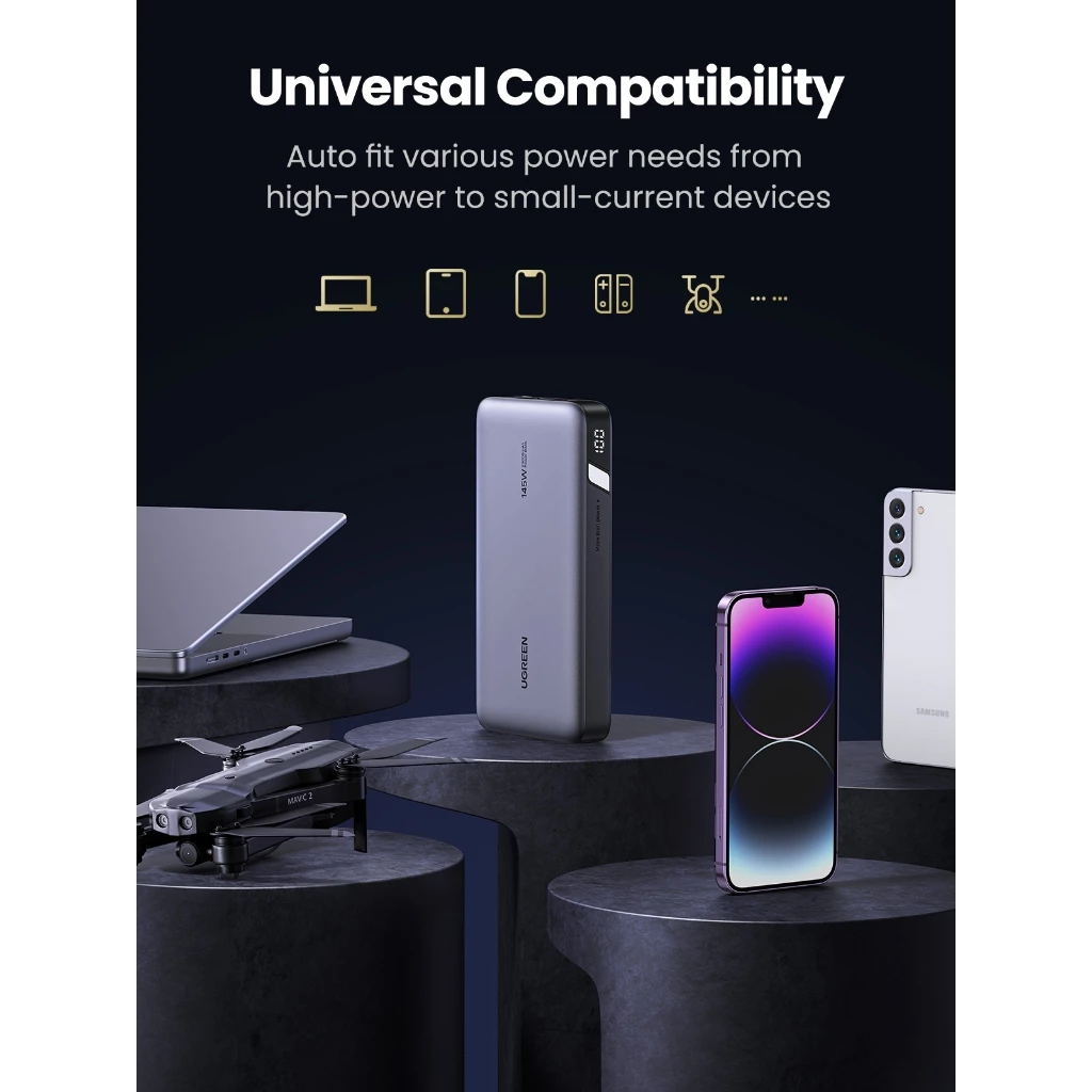 Ugreen Power Bank แบตสำรอง 25000mAh แบบพกพา พาวเวอร์แบงค์ชาร์จเร็ว PD 145W Fast Charging thumbnail 8