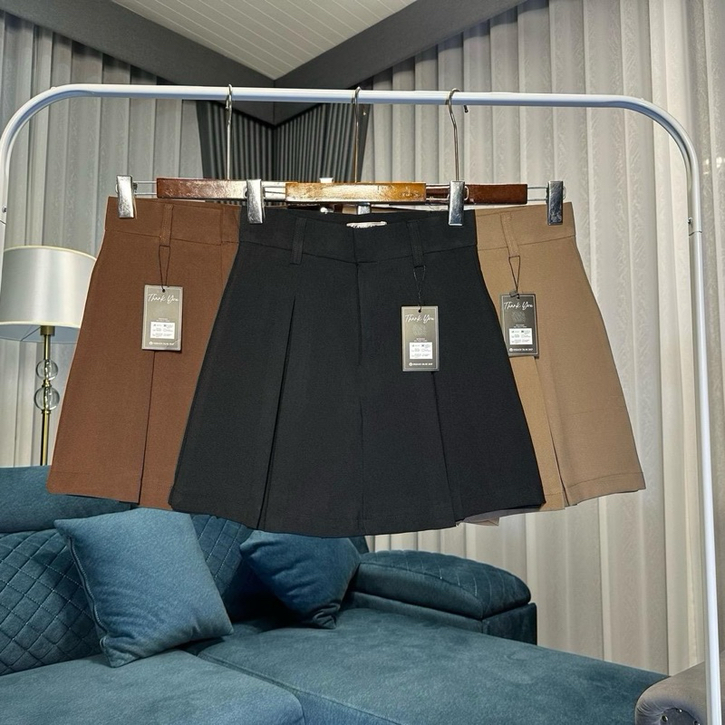 [ร] กางเกงกระโปรงตะขอหน้า ซับในเป็นกางเกง เนื้อผ้าซาร่าห์ ยาว 16-17 นิ้ว Clothing ผู้หญิง เสื้อผ้า Girl Lady