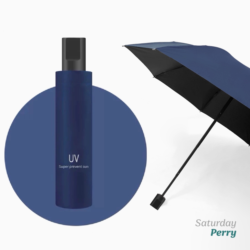 [Sat Perry]UV cut 100% folding umbrella ร่มพับ เคลือบยูวีสีดำ กันยูวี 100%