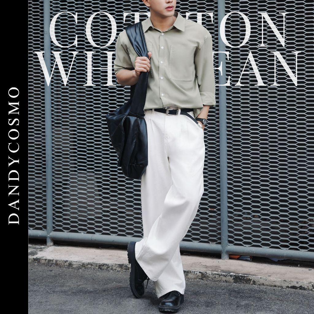 DANDY COSMO | กางเกงยีนส์ Wide Pant Jeans รุ่น Cotton White
