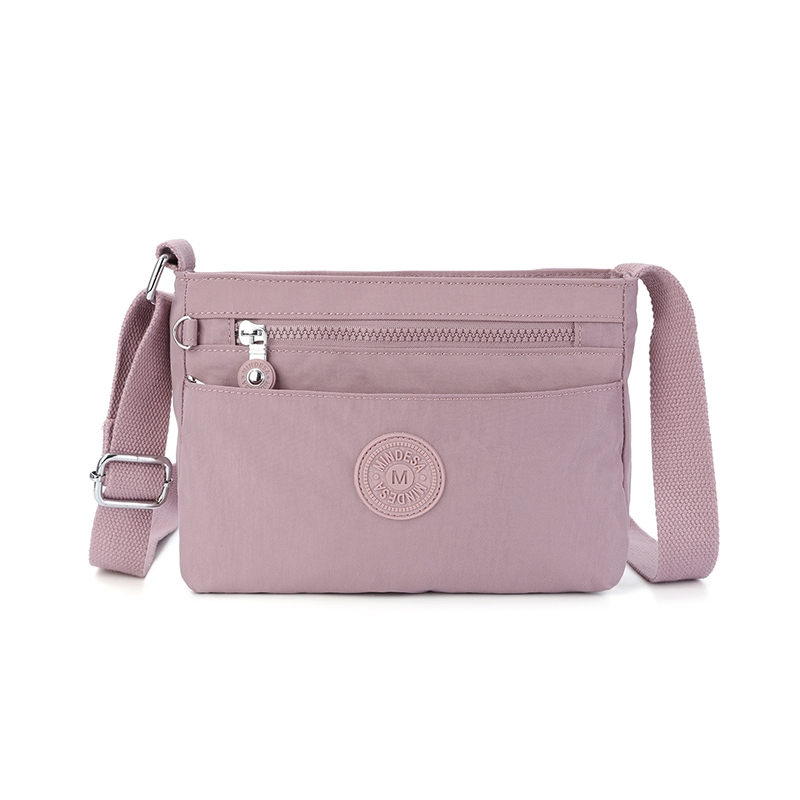 MINDESA-กระเป๋าสะพายข้างแฟชั่นผู้หญิง เเข็งเเรงทนทาน คลาสสิก แฟชั่นสไตล์เกาหลีมีซิป หลายช่อง ลําลอง รุ่น8784