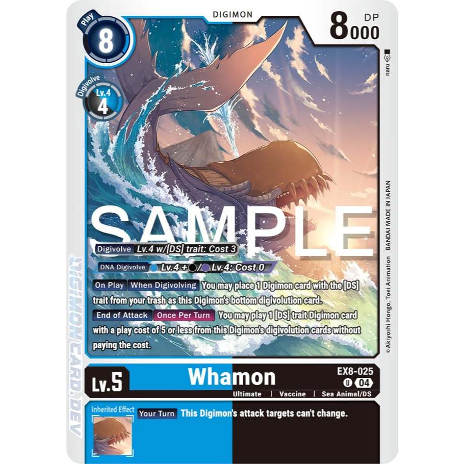 [Digimon] Whamon EX8-025 Digimon Card การ์ดสะสมดิจิม่อน ร้านDDN