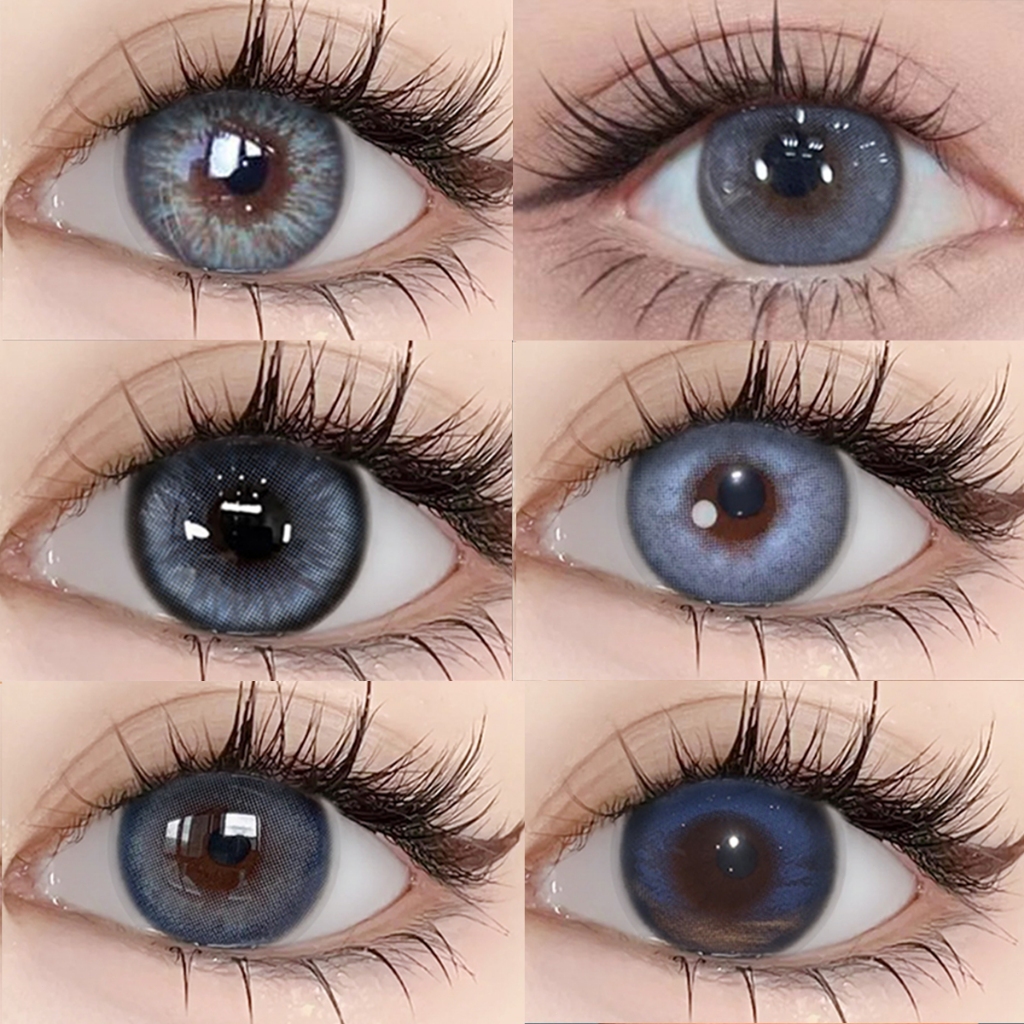 Blue คอนแทคเลนส์สีน้ำเงิน Midroo เลนส์หวานๆ รุ่นธรรมชาติขายดี รุ่นแฟชั่นขายดี-14.0~14.5mm รายเดือน
