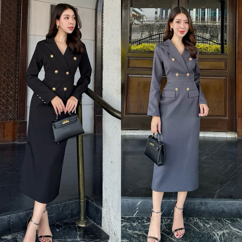 เดรสแขนยาวทรงสอบ สวยมากกก ผ้าดีมาก code 18000